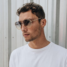 Load image into Gallery viewer, Maverick Rose Gold + Blue Lens Non-Polarized
