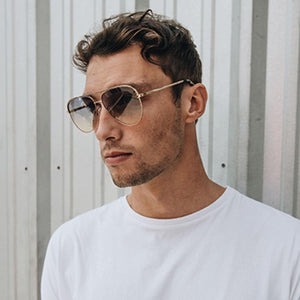 Maverick Rose Gold + Blue Lens Non-Polarized