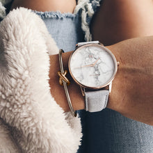 Load image into Gallery viewer, Double Barbed Cuff Taupe + Rose Gold
