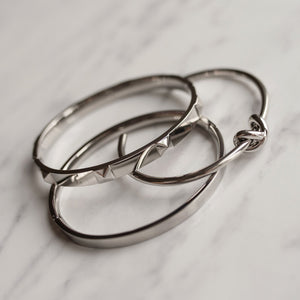 Ellipse Bangle Thin Gunmetal