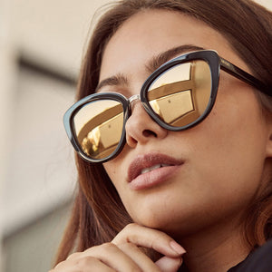 Marquee Mirror Black + Gold Lens Non-Polarized