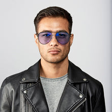 Load image into Gallery viewer, Maverick Mirror Black + Purple Lens Non-Polarized
