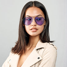 Load image into Gallery viewer, Maverick Mirror Black + Purple Lens Non-Polarized
