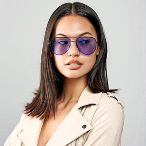 Maverick Mirror Black + Purple Lens Non-Polarized